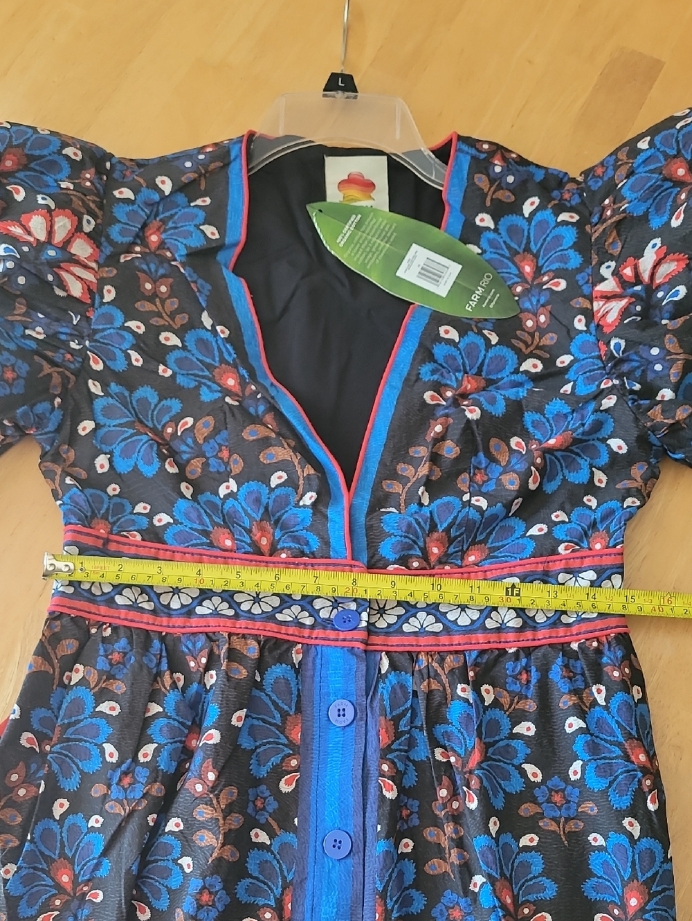 FARM Rio Black Latina Scarf Puff Sleeve Mini Dress - Picture 9 of 11